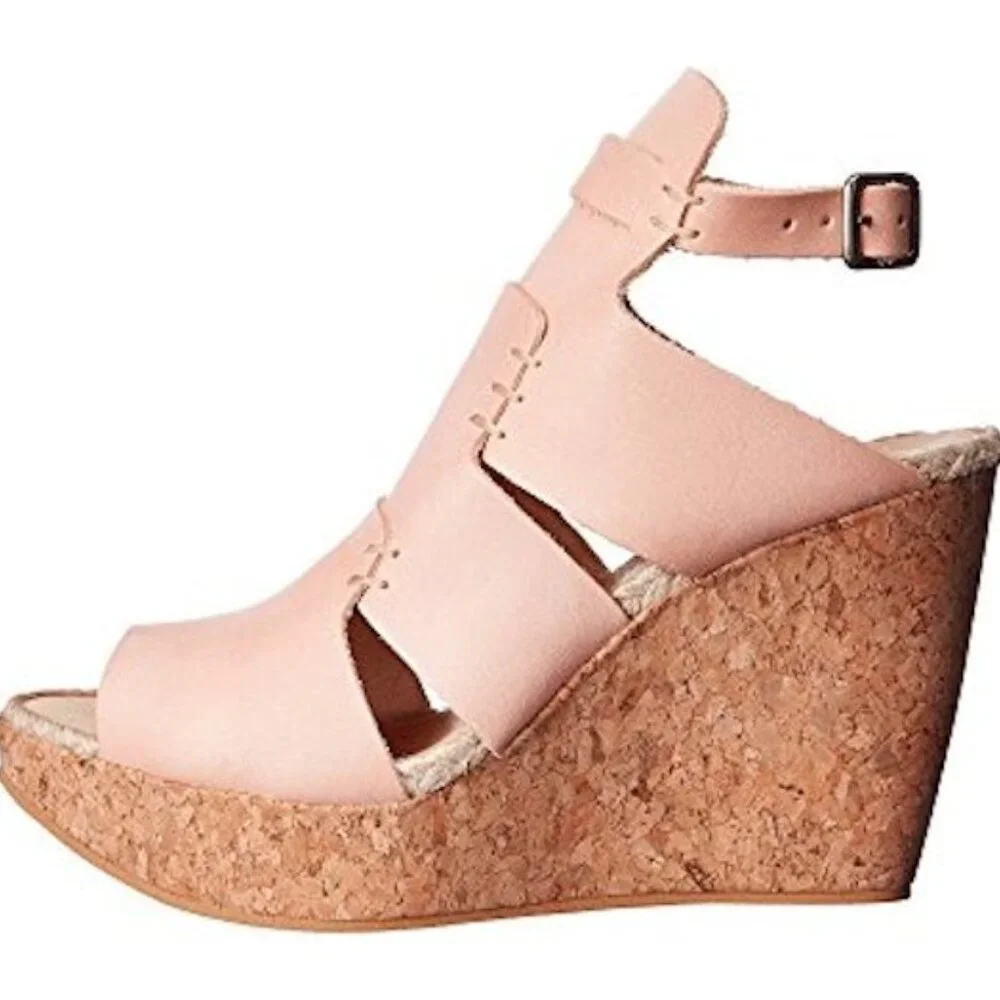 NWOB Free People Vachetta Rose Wedge Leather Sandal